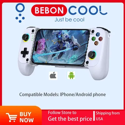 BEBONCOOL Cell Phone Gamepad Joystick for iPhone Android Control Bluetooth Controller Trigger with