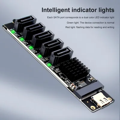 Type C To 5-Port SATA 3.0 Adapter Card 6Gbps JM575+JMS580 Chip USB C To SATA 3.0 Adapter Type C To