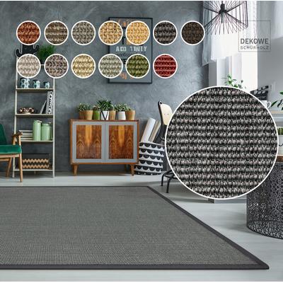 Sisalteppich DEKOWE "Mara S2 mit Bordüre", grau (anthrazit), B:133cm H:5mm L:190cm, Sisal, Teppiche, Flachgewebe, Material: 100% Sisal, Wohnzimmer, Kundenliebling Image