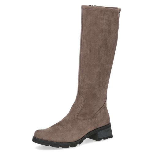 Winterstiefel CAPRICE Gr. 38,5, Normalschaft, braun Damen Schuhe Blockabsatz, Langschaftstiefel in bequemer Weite