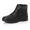 Winterstiefelette RIEKER "Flip Grip", Herren, Gr. 47, schwarz, Leder, klassisch, Schuhe, Winterboots mit TEX und ausklappbaren Spikes an der Laufsohle