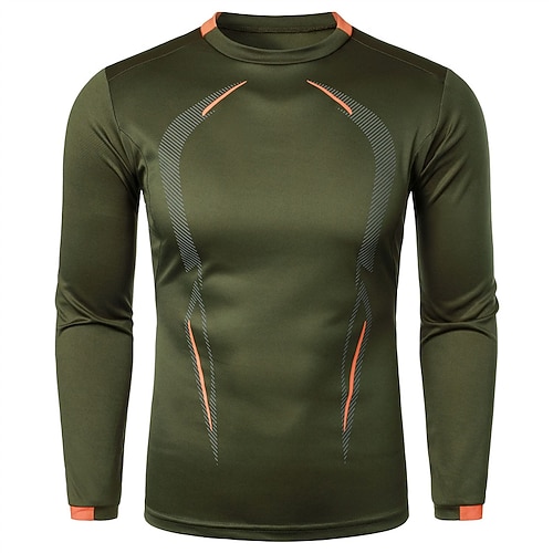 Homme T-shirt de compression T-shirt athlétique T-shirt de Gym T-shirt de Fitness T-shirt de compression rembourré manche longue T-shirt Occasionnel Athleisure Bloc de Couleur Séchage Rapide Doux