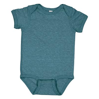 Rabbit Skins 4491 Infant Harborside Melange Jersey Bodysuit in Oceanside Melang size 18MOS | Cotton/Polyester Blend LA4491