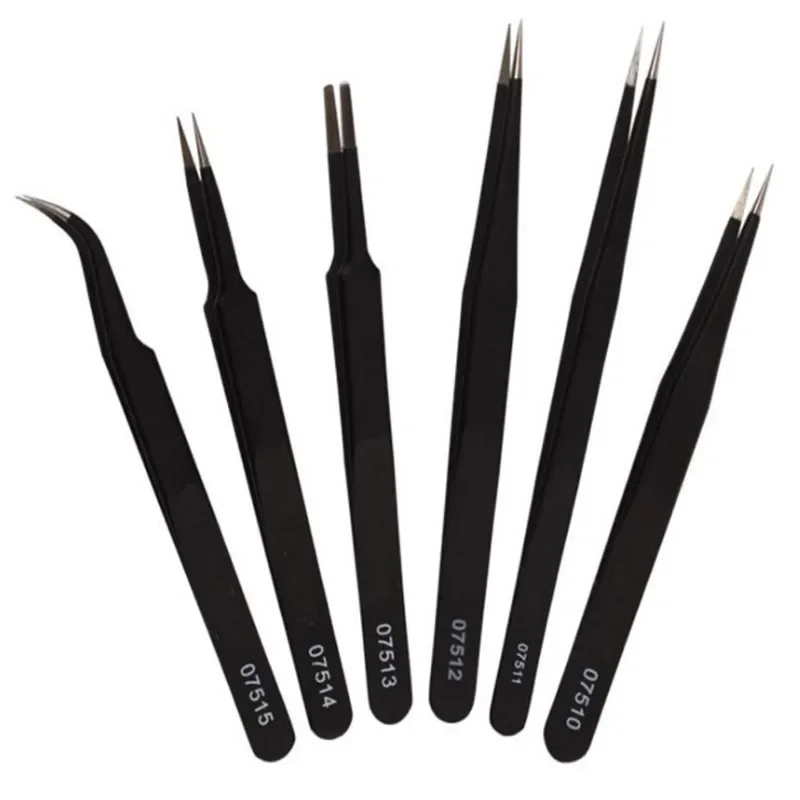 Ensemble de pincettes antistatiques en acier inoxydable, Kit d'outils de réparation et d'entretien, outil de fabrication de modèles antistatiques, ensemble d'outils manuels 1 pièces