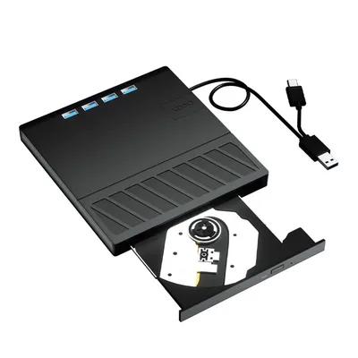 7 in 1 USB 3.0 Type C External CD DVD RW Optical Drive Slim DVD Player Burner Reader for Windows