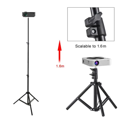 Universal Projector Tripod Stand Stretchable Projector Bracket Aluminum Alloy Portable Holder 1/4''