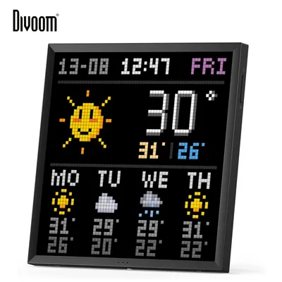 Divoom Pixoo 64 WiFi Pixel Art Display WiFi Cloud Digital Frame with APP Control,64 X 64 LED Panel