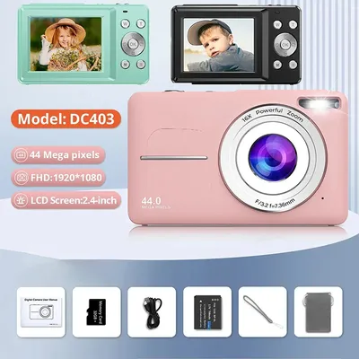 HD 1080P Digital Camera for Kids Video Camera with 32GB SD Card 16X Digital Zoom Compact Point and