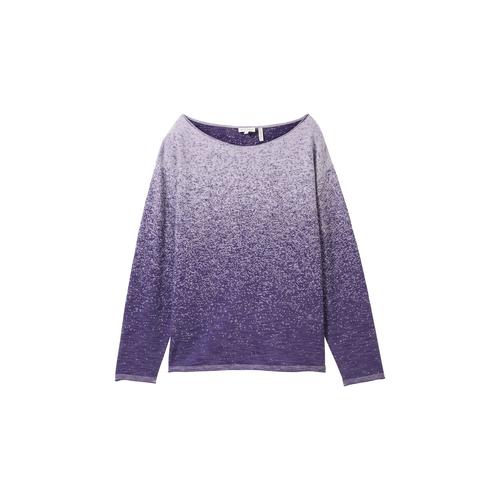 TOM TAILOR Damen Strickpullover mit Farbverlauf, lila, Farbverlauf / Dip-Dye, Gr. M