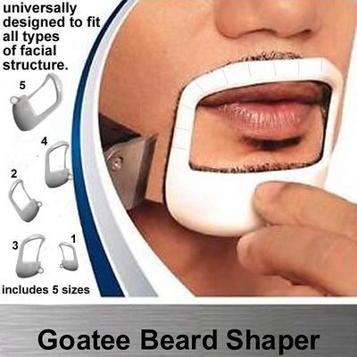 5pcs/set Beard Shaper Goatee Mustache Grooming Tool Face Hair Styling Template for Man - Transparent