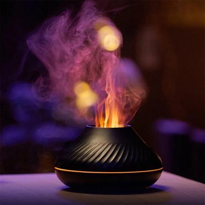 Mini Diffuser with Flame Air Aromatherapy Essential Oil USB Personal Desk Super Quiet Cool Mist Humidifier with Auto Shut-Off