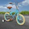 Cyclette per bambini in acciaio ad alto tenore di carbonio blu da 14 pollici antiscivolo con ruote ausiliarie bici per bambini per ragazzi e ragazze