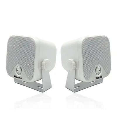 Herdio 4 Inch Heavy Duty Waterproof Boat Marine Box Outdoor Speakers Surface Mounted For Skid Steer ATV UTV RZR Golf Cart 2Pcs