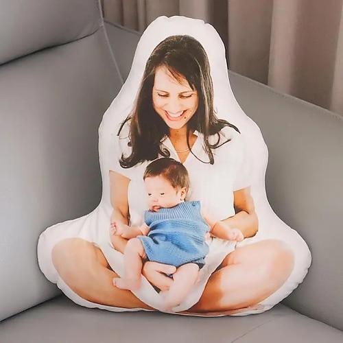 Personalisierter Gedenk-Kissenbezug Haustierperson weich kuschelig doppelseitig bedruckt handwaschbar zeitgenössisches Design Reißverschluss mit Baumwolle gefüllt dekoratives Wurfkissen für Image