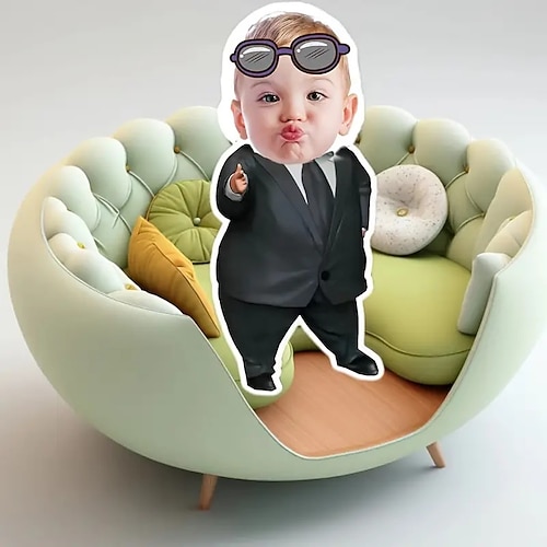 Irreguläre Kissen Kissen Personalisierte Geschenk Foto Anzug Kind Individuelle Geschenkideen in Verschiedenen Größen mit Einlage Geschenk für Ihn/Kind/Älteren Image