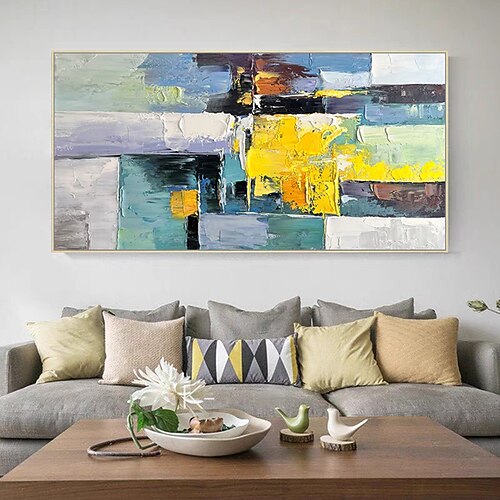 Mintura handgefertigte abstrakte Ölgemälde auf Leinwand, Wandkunst, Dekoration, modernes Bild für die Inneneinrichtung, gerolltes, rahmenloses, ungedehntes Gemälde Image