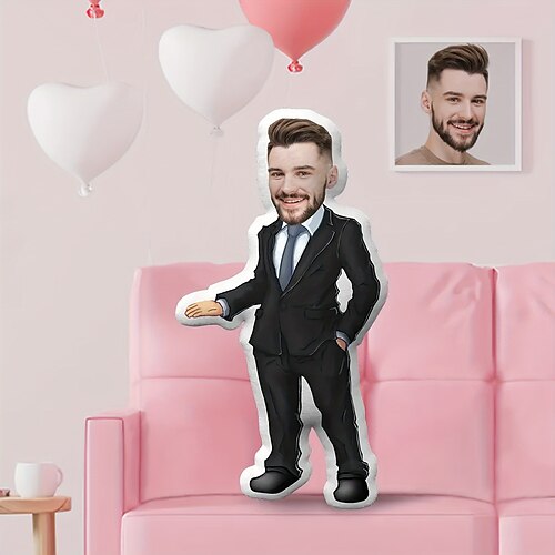 Irreguläre Weihnachtskissen -kissen Personalisierte Geschenk Foto Schneemann Weihnachtsmann Individuelle Geschenkideen in verschiedenen Größen mit Einlage Image