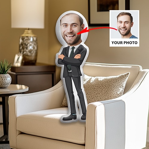 Irreguläre Weihnachtskissen -kissen Personalisierte Geschenk Foto Schneemann Weihnachtsmann Individuelle Geschenkideen in verschiedenen Größen mit Einlage Image