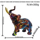 Bunte Elefantenstatue aus Kunstharz, farbenfrohe Elefantenskulpturen, farbenfrohe Elefantendekor-Feng-Shui-Ornament, Elefanten-Tierskulptur für Küche, Büro, Regal, Heimdekor, für