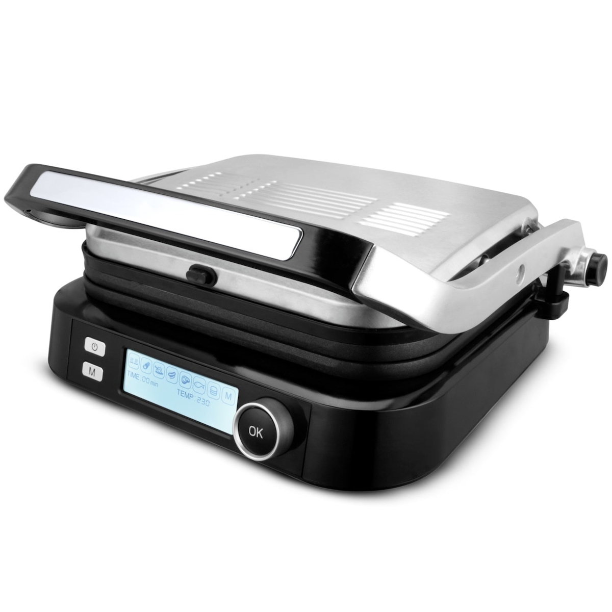 KLAMER Kontaktgrill, 7 Automatikprogramme, abnehmbare Platten, Antihaftbeschichtung, 2100W starker Plattengriller mit Cool-Touch-Griff, Schwarz & Ede… Image