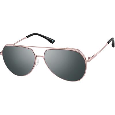 Zenni Men's Vintage Aviator Sunglasses Rose Gold Stainless Steel Full Rim Frame