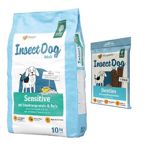 Kombi-Paket: 10 kg Green Petfood + 3 x 180 g InsectDog Denties - 10 kg Veggie Dog grainfree + 3 x...