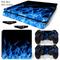 DhappyÂ® 3D Blue Fire Protective Vinyl Skin Sticker For Playstation 4 Slim Console And Ps4 Slim Controller+2Pcs Led Light Bar Decals