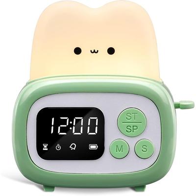 Small Timer Clock Toaster Lamp, Cute Night Light With Time Management Tool And Table Clock Alarm Digital Timer For Kids, Abs+Pc Kids Lamp Birthday Gifts For Teen Toddler Baby Girls Boys