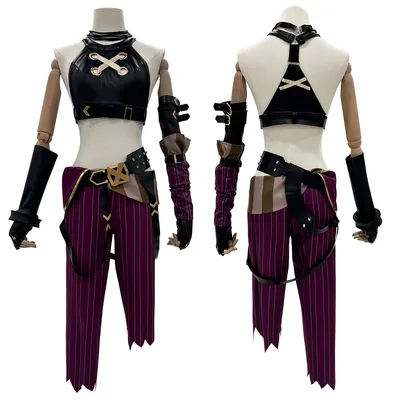 HOLOUN LOL Spiel Jinx Cosplay Kostüm Perücke Loli Outfit Halloween Weihnachten Geschenk Cos Convention Image