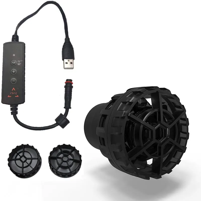 Zksj mini aquarium wave maker usb stroma schluss 530gph (2000l/h) wasser umwälzpumpe 5w dc 5v mit magnetischem dc power head Image