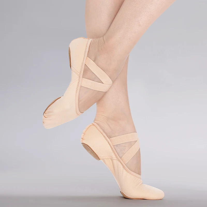 Frauen Ballett Schuhe Weiche Tanz Hausschuhe Mädchen Ballerina Split Sohlen Hausschuhe Dehnbare Stoff Gymnastik Turnschuhe Ballerinas