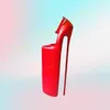 Rote Knöchel schnalle extreme Tanz Pumps Super Stiletto High Heel Lack leder Mode sexy Damenschuhe