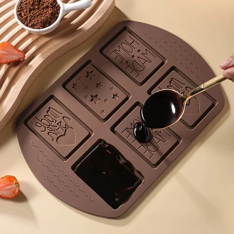 Silikon-Schokoladenform, 6 Löcher, Weihnachten, Multi-Muster, kreatives handgefertigtes Keks-Kuchen-Dessert-Keks-Backwerkzeug Image