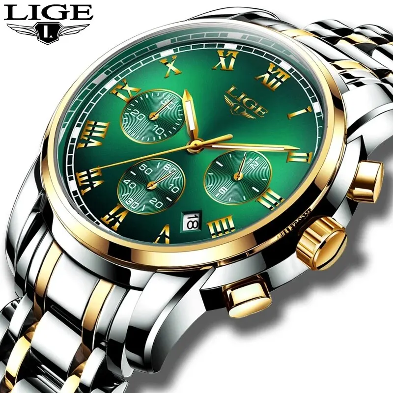 Rolojes hombre 2024 neue lige uhren herren luxus marke chronograph männliche sport uhren wasserdicht edelstahl quarz männer uhr Image