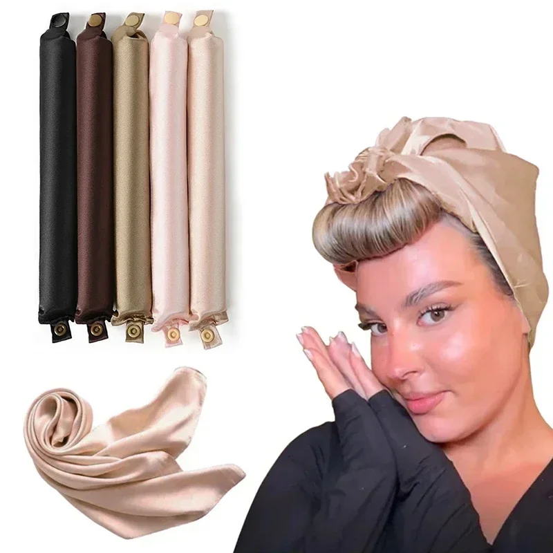Heatless Lockenwickler Lockenstab Stirnband Keine Hitze Lockenwickler Satin Lazy Curls Weiche Lockenwickler Schlafen Flexi Stangen Styling-Tools Image
