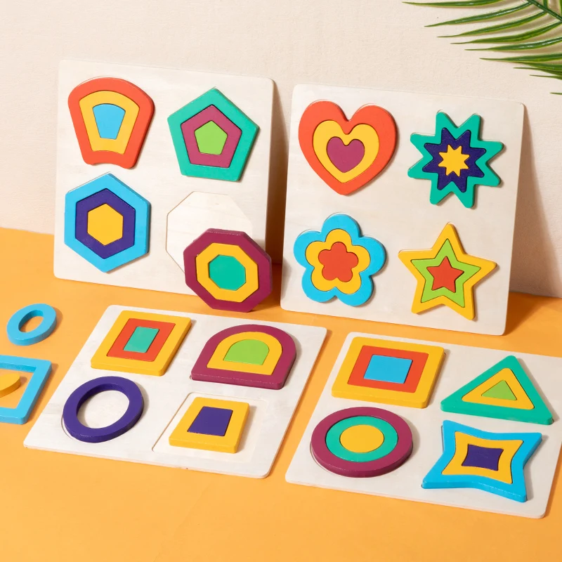 Montessori-Spielzeug, Holzform-Peg-Puzzles, Lernspielzeug für Kinder, Valentinstagsgeschenke für Kinder im Alter von 2 bis 4 Jahren, Geburtstagsgeschenke für Kinder, Jungen und Mädchen Image