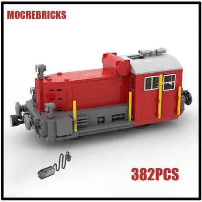 MOC Deutsch Eisenbahnen Zug Serie Diesel-lokomotive DR Modell Bausteine DIY Mit Motor Technologie Image