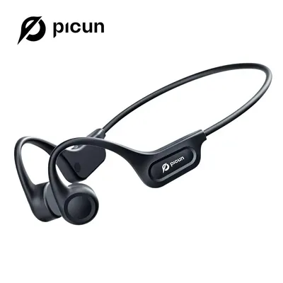 Picun t1 knochen leitung kopfhörer bluetooth drahtloses headset ipx7 wasserdichte sport kopfhörer 3d sound ohr haken geräusch unterdrückung Image