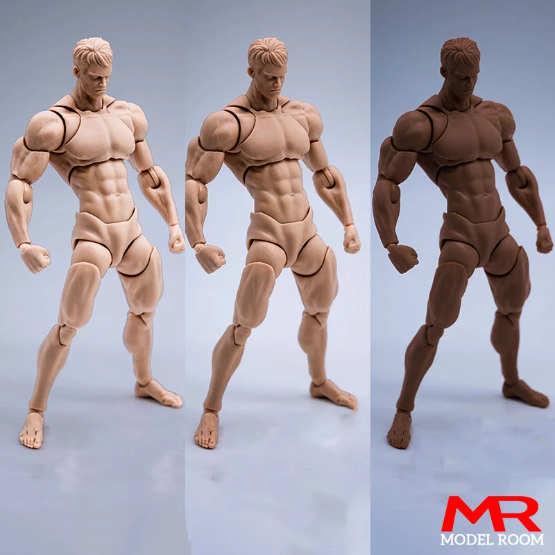 Wind Spielzeug 1/12 Männliche Muskel Starke Super Flexible Gelenk Körper 16 cm Mann Action Figur Puppe Modell mit Kopf Sculpt Image