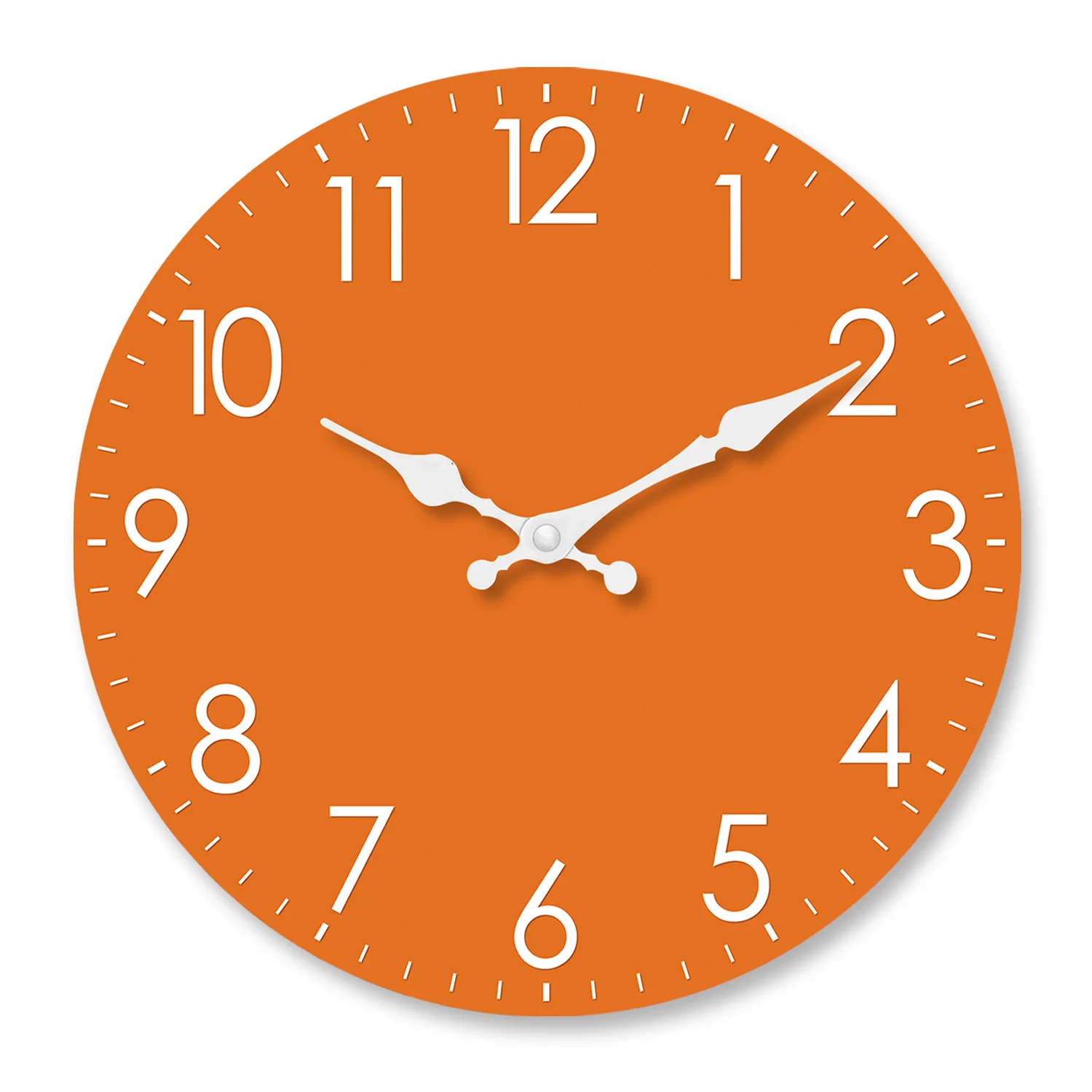 Moderne Normcore Orange Holz-Wanduhr, Wohnzimmer, Schlafzimmer, Küche, Heimdekoration, Wanduhr, stille Quarzuhr, Weihnachtsgeschenk, 25,4 cm, 30,5 cm, 40,6 cm (ohne Batterien)