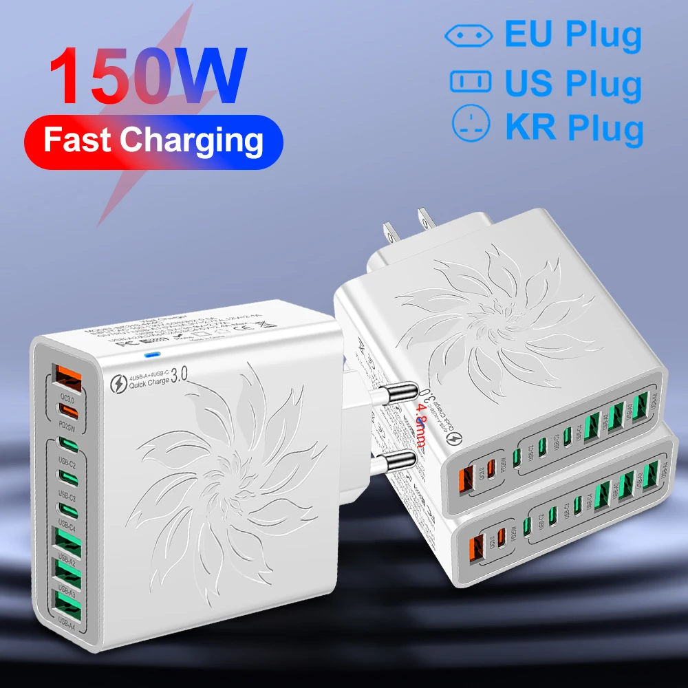 Insgesamt 65 W Schnellladegerät USB Typ C PD Schnellladegerät 3.0 Schnelllade-Wandadapter für iPhone 15 14 13 Samsung Xiaomi EU/US/KR Plu Image