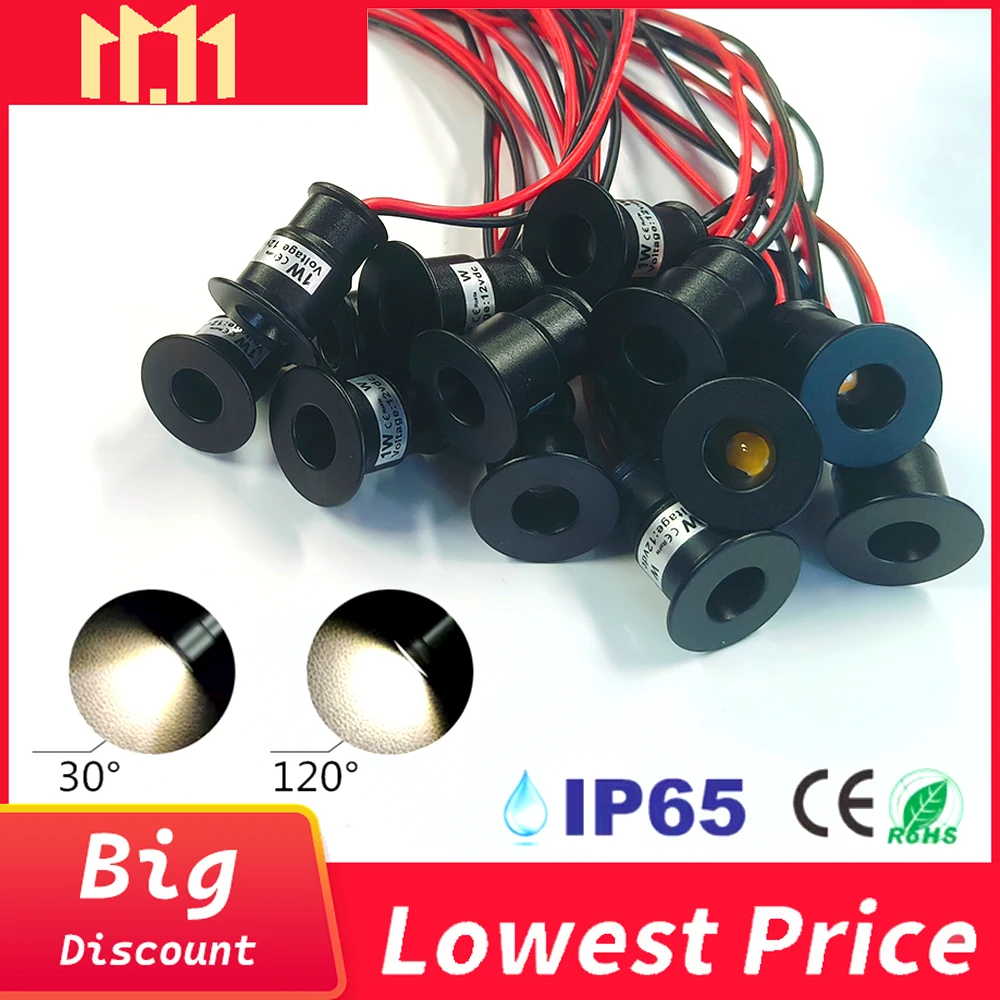 12V Scheinwerfer Einbau Mini LED-Licht für zu Hause Küche Schlafzimmer Schrank Dekoration 1w dimmbare Decke Down light Schritt Treppen lampe