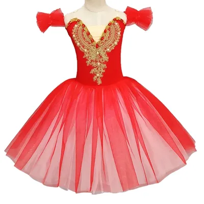 Ballettkleid Langes klassisches rotes Tutu-Kleid Mädchen-Ballettkleid Little Swan Kindertanz Image