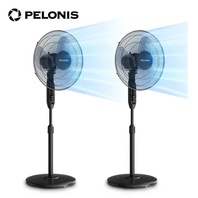 PELONIS 16’’ Oscillating Pedestal Standing Fan with Remote Control 2 Packs, 3 Speeds Settings 7H