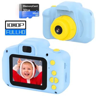 Kids Camera 1080P HD Kids Digital Camera for Toddler 2.0 in Screen 32GB SD Card Children Camera for