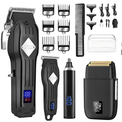 4 In 1 Professional Hair Clippers For Men Zero Gapped T-Blade Trimmer Cordless Nose Hair Trimmer