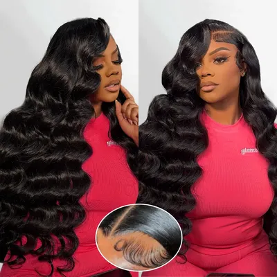 Body Wave Human Hair Wigs 13X6 Hd Lace Frontal Wig 250 Density 40 Inch Hd Lace Front Wigs Brazilian Hair For Women Natural Color