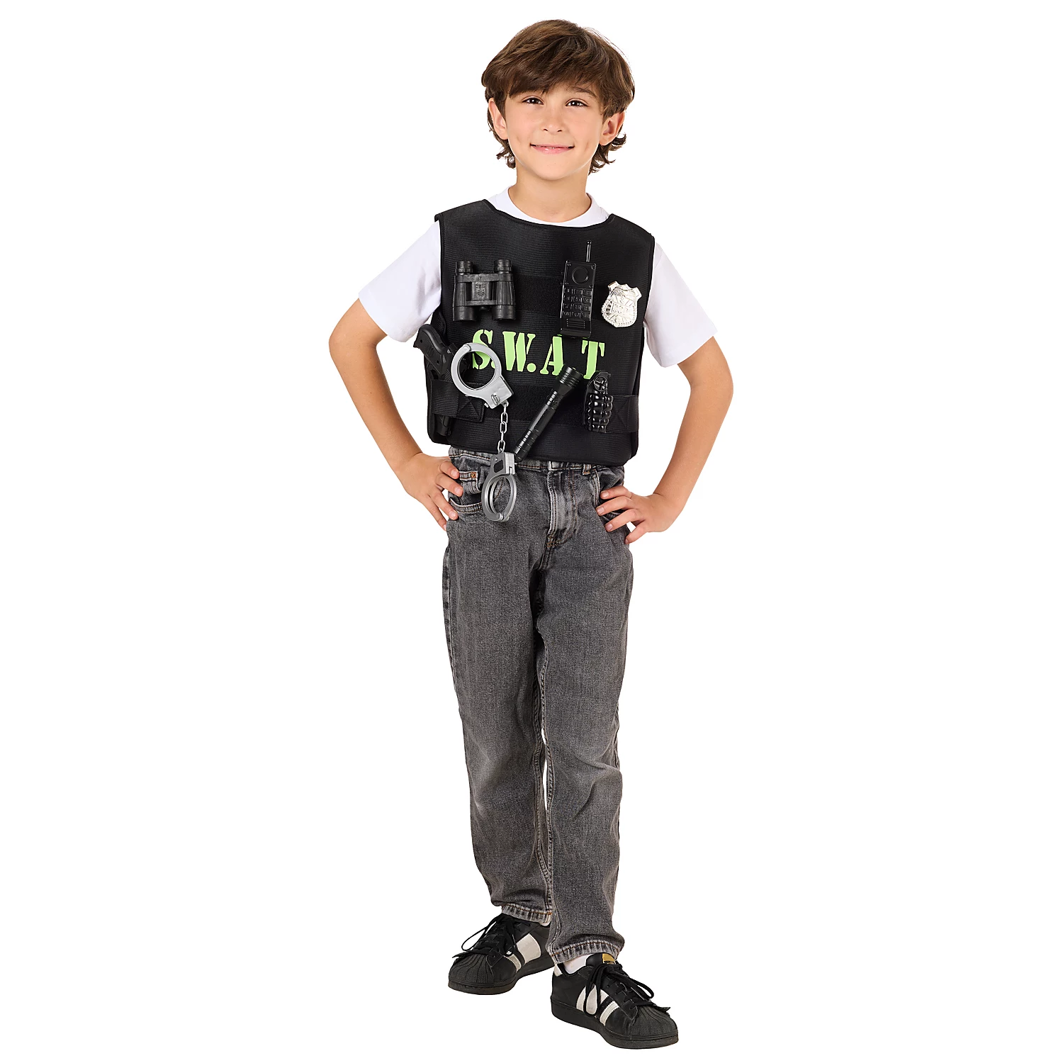 Ensemble "SWAT" pour enfant, 9 pièces, noir