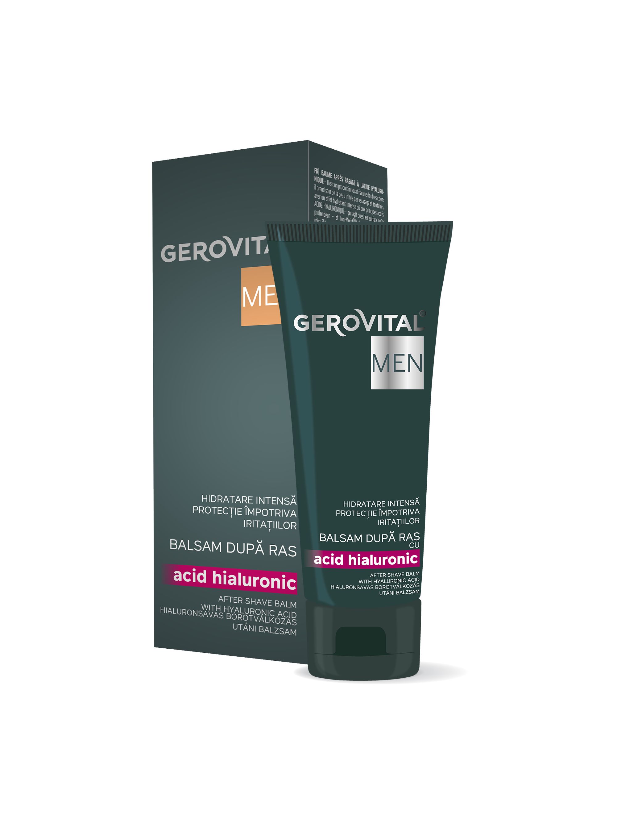 Gerovital Men Balsamo Dopobarba Uomo con Acido Ialuronico, 100 ml