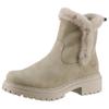Winterstiefelette RIEKER, Damen, Gr. 43, beige (hellbeige), Nubuklederimitat, klassisch, Schuhe, Winterboots, Profilsohle, Blockabsatz, mit Innen-Reißverschluss